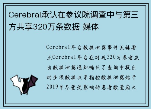 Cerebral承认在参议院调查中与第三方共享320万条数据 媒体